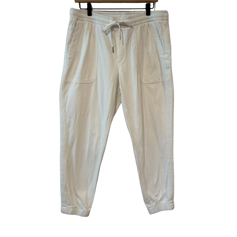 Athleta Cream Magnolia White Farallon Cotton Blend Jogger Pant Size L Summer
